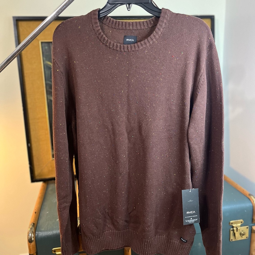 RVCA Men's Chocolate Crewneck Sweater